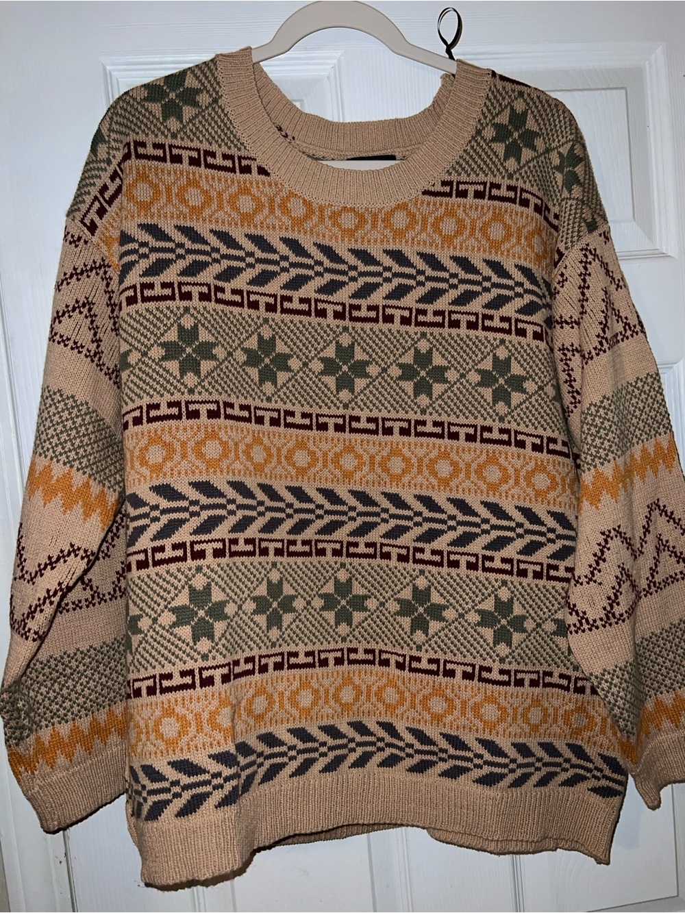 Gigio Crewneck Sweater with Geometric Pattern unisex size medium